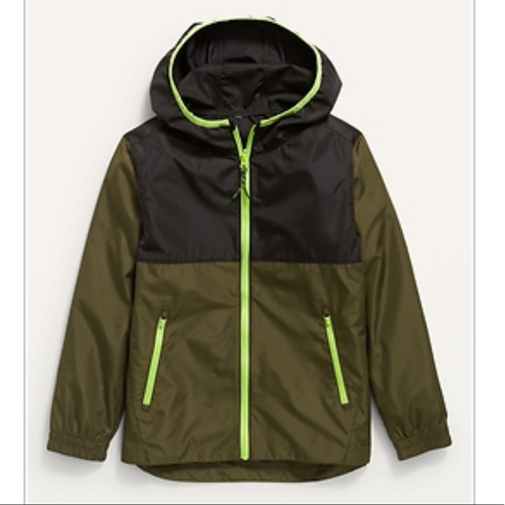NWT old navy‎ Hooded Zip-Front Windbreaker Jacket for Boys